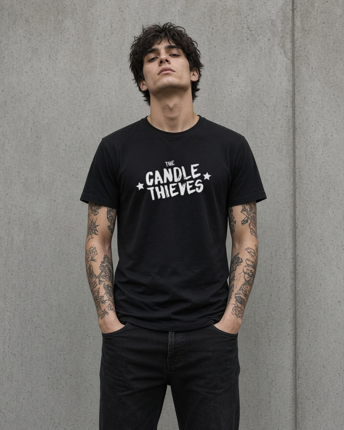The Candle Thieves logo tee – black
