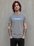 Midget blue logo t-shirt on a grey tee